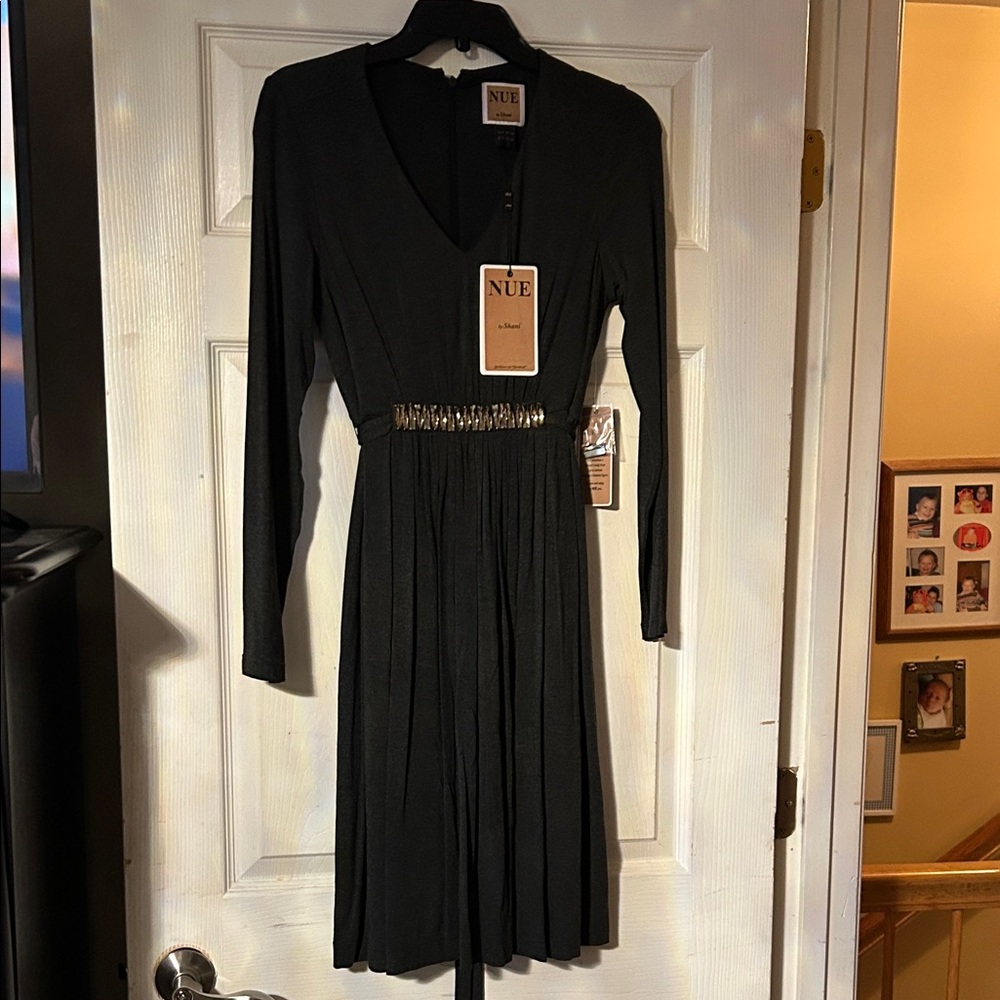 Nue by Shani Black Long Sleeve Dress